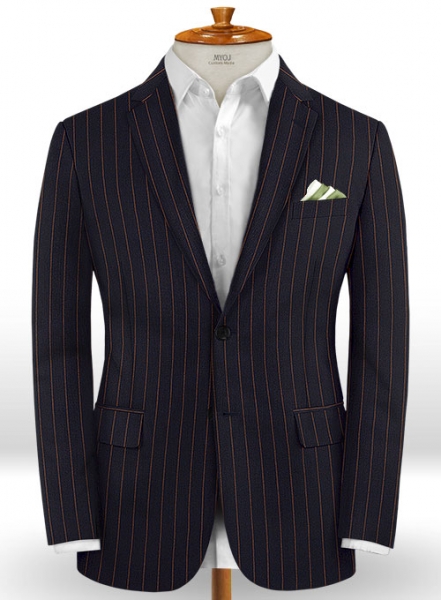 Jail Dark Blue Flannel Wool Suit