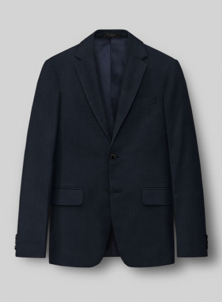 Napolean Navy Herringbone Wool Suit