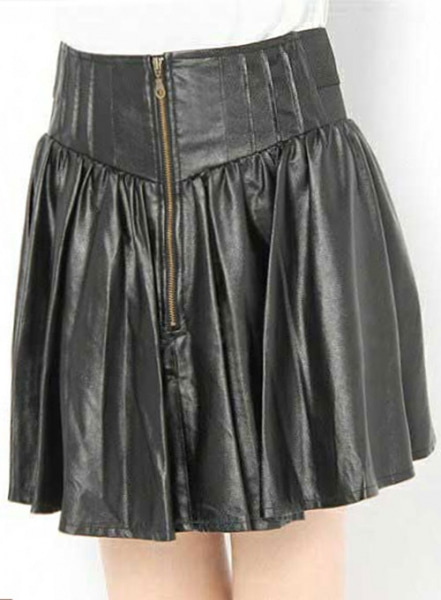 Sauvage Flare Leather Skirt - # 418