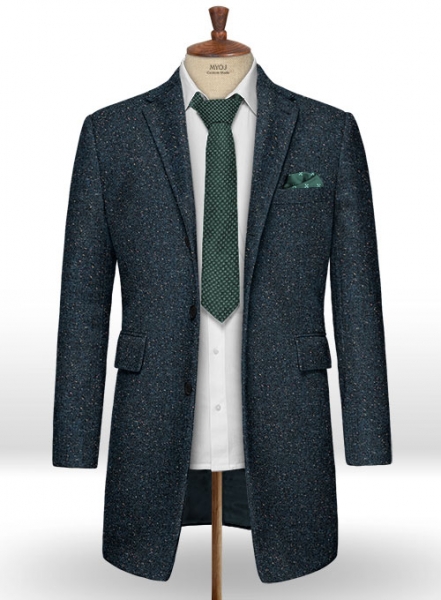 Robin Blue Flecks Donegal Tweed Overcoat