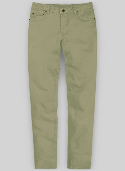 Stretch Summer Weight Army Green Chino Jeans