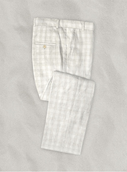 Italian Linen Lemeo Ivory Glen Checks Suit