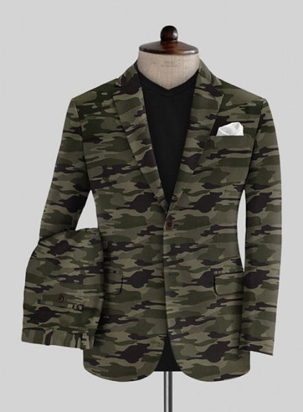 Green Stretch Camo Suit