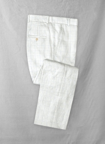 Italian Linen Ramoti Ivory Checks Pants