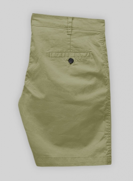 Army Green Stretch Summer Chino Shorts