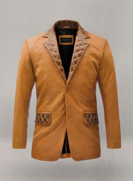 Harper Burnt Mustard Leather Blazer