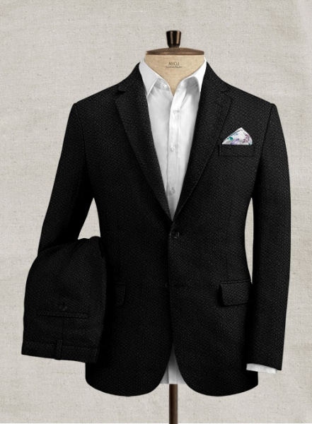 Solbaiti Black Seersucker Suit