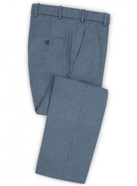 Light Weight Turkish Blue Tweed Pants - 32R