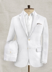 Italian Linen White Stripe Suit