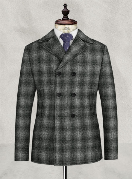 Harris Tweed Scot Gray Pea Coat