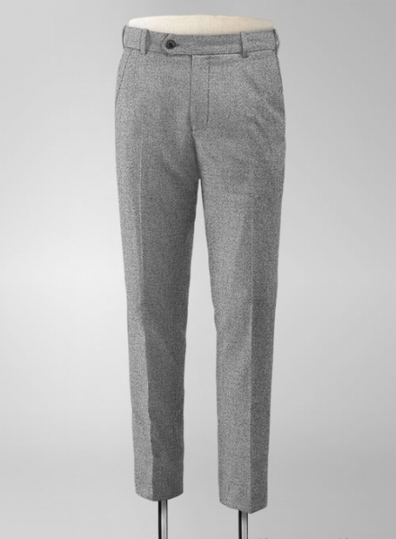 Vintage Plain Gray Tweed Pants