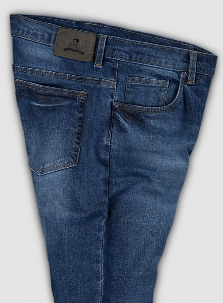 Alpha Blue Stretch Stone Wash Whisker Jeans