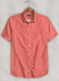 Red Luxury Twill Shirt - Half Sleeves