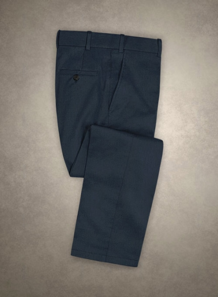 Caccioppoli Herringbone Blue Cotton Pants