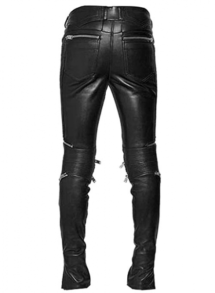 Electric Zipper Mono Leather Pants : Made To Measure Custom Jeans