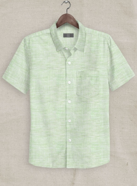 Dublin Sea Green Linen Shirt - Half Sleeves