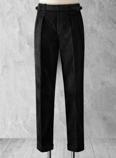 Black Colonel Corduroy Trousers