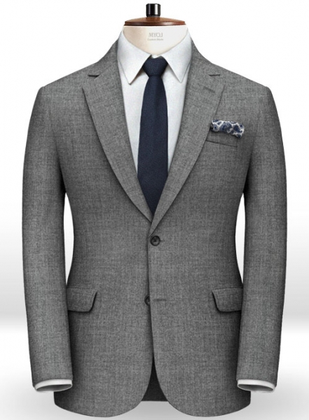 Italian Mid Gray Angora Wool Suit