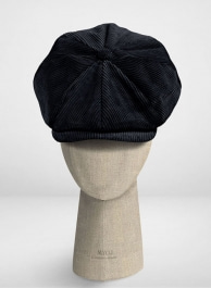 Navy Blue Thick Corduroy Newsboy Cap