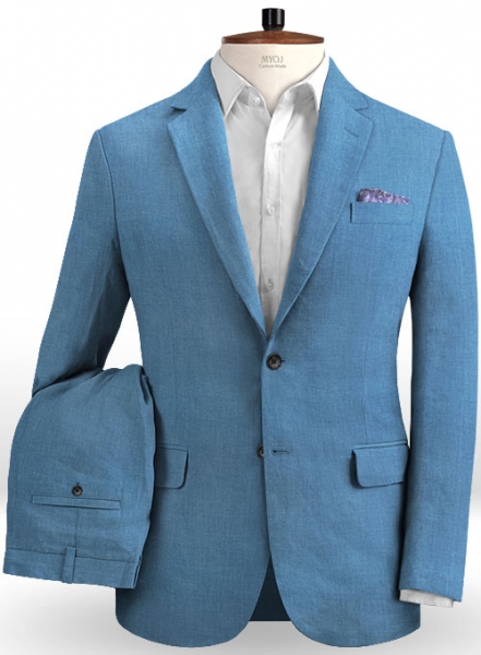 Italian Stone Blue Linen Suit