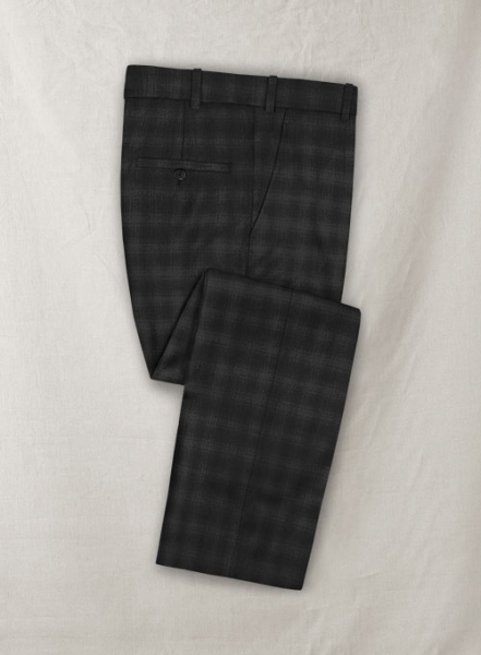 Stretch Scot Black Wool Suit