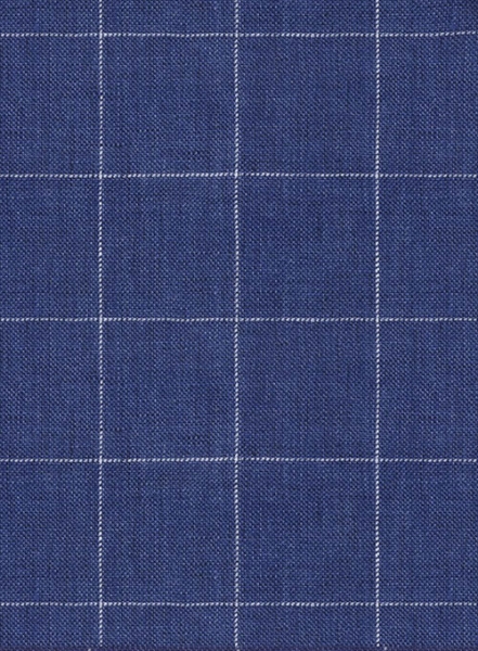 Italian Linen Cobalt Blue Checks Suit