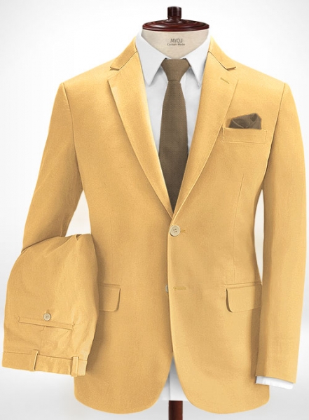 Spring Khaki Cotton Stretch Suit