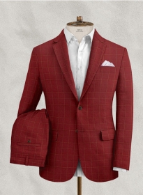 Italian Linen Rosewood Checks Suit