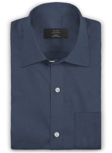 Italian Cotton Indigo Blue Shirt