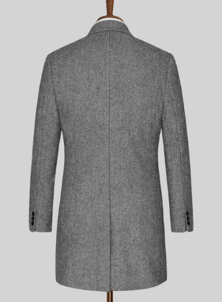 Light Weight Dark Gray Tweed Overcoat