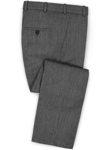 Herringbone Wool Mid Gray Pants