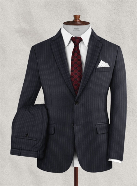 Napolean Windsor Blue Stripe Wool Suit