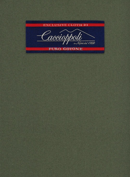 Caccioppoli Cotton Gabardine Oak Green Suit