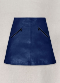 Rich Blue Emilia Clarke Leather Skirt