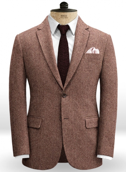 Galway Wine Herringbone Tweed Jacket