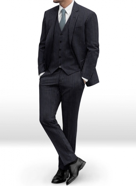 Napolean Dark Blue Stripe Wool Suit