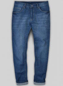 Cove Blue Stretch Stone Wash Whisker Jeans