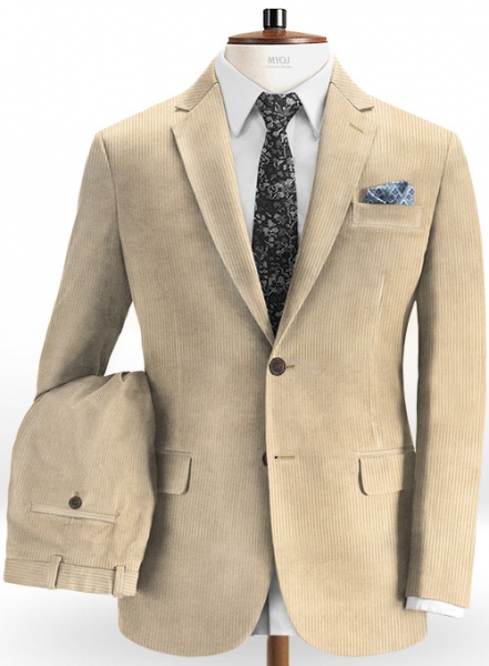 Light Beige Thick Corduroy Suit