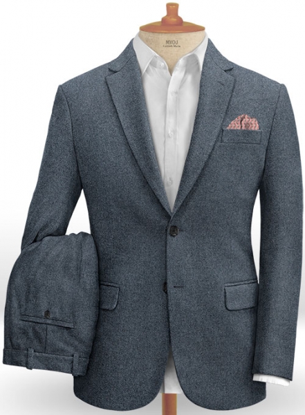 Light Weight Bond Blue Tweed Suit