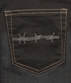 Barb Wire Embroidery Back Pocket