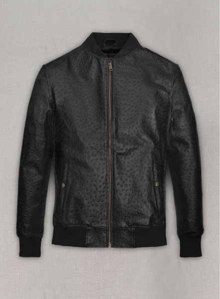 Black Ostrich Tom Cruise Leather Jacket #2