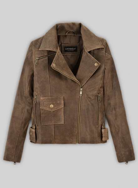 Vintage Gravel Brown Leather Jacket # 263