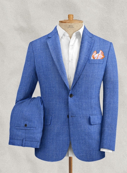 Italian Linen Milled Indigo Blue Suit