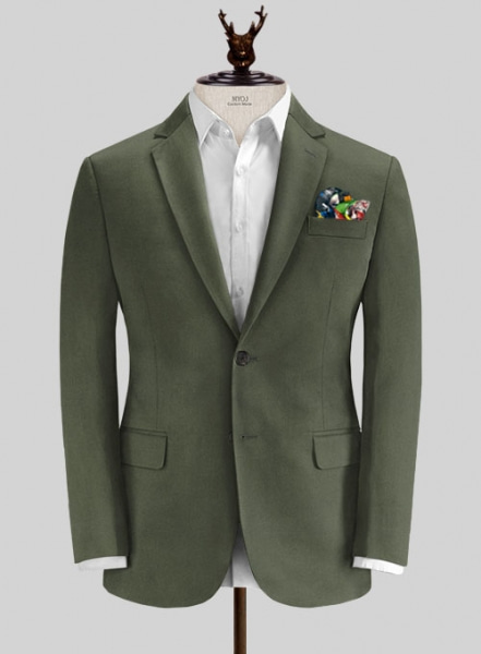 Caccioppoli Cotton Gabardine Oak Green Suit