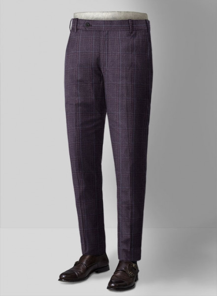 Reda Eggplant Checks Wool Suit