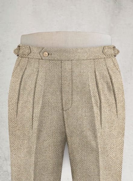 High waist tweed trousers