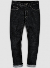 Kato Black Stretch Hard Wash Jeans