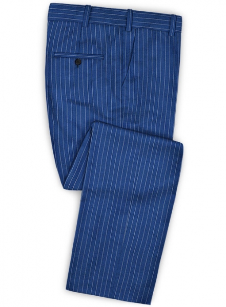 Napolean Stripo Royal Blue Wool Pants
