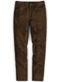 Dark Beige Stretch Corduroy Jeans - 21 Wales