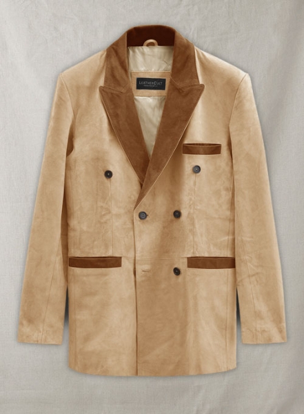 Latte Beige Suede Hampton Leather Blazer